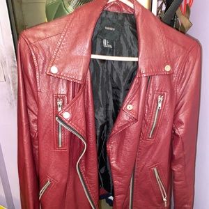 Burgundy leather jacket